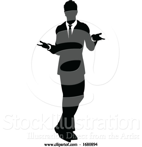 Vector Illustration of Silhouette Business Person