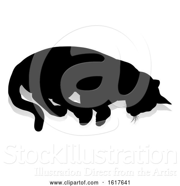 Vector Illustration of Silhouette Cat Pet Animal