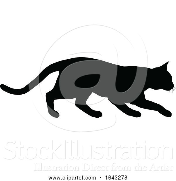 Vector Illustration of Silhouette Cat Pet Animal