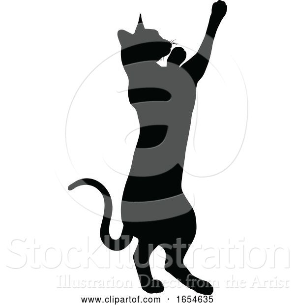 Vector Illustration of Silhouette Cat Pet Animal