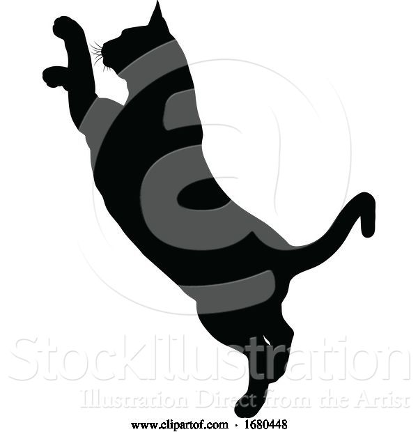 Vector Illustration of Silhouette Cat Pet Animal