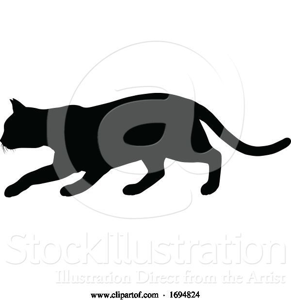 Vector Illustration of Silhouette Cat Pet Animal