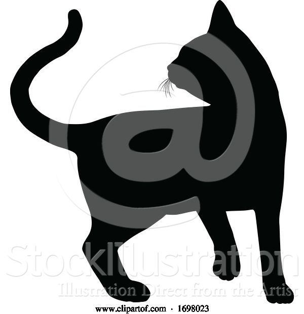 Vector Illustration of Silhouette Cat Pet Animal