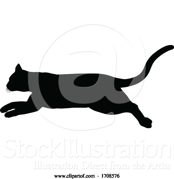 Vector Illustration of Silhouette Cat Pet Animal