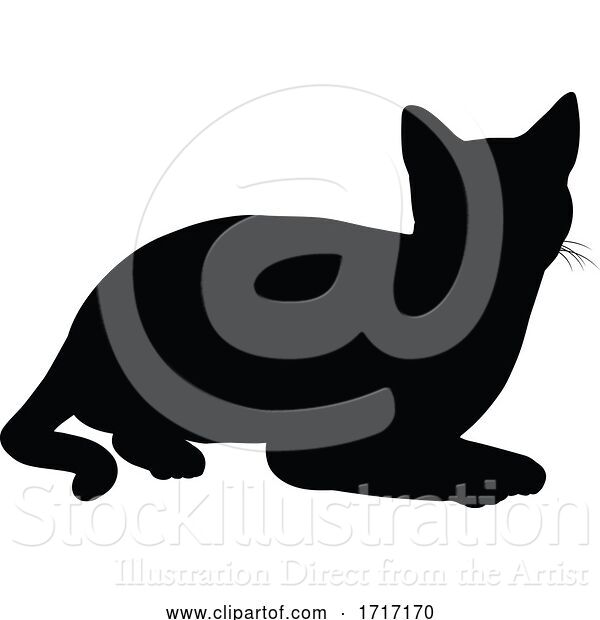 Vector Illustration of Silhouette Cat Pet Animal