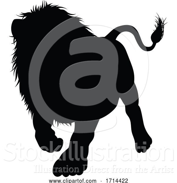 Vector Illustration of Silhouette Lion