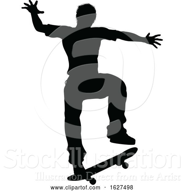 Vector Illustration of Silhouette Skater Skateboarder