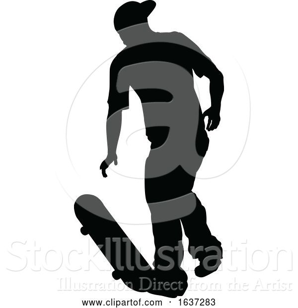 Vector Illustration of Silhouette Skater Skateboarder