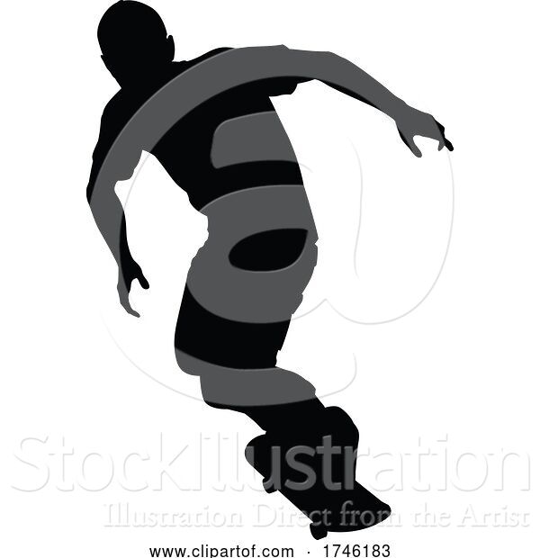Vector Illustration of Silhouette Skater Skateboarder