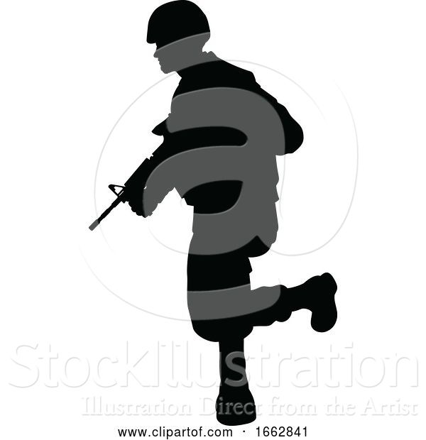 Vector Illustration of Silhouette Soldier