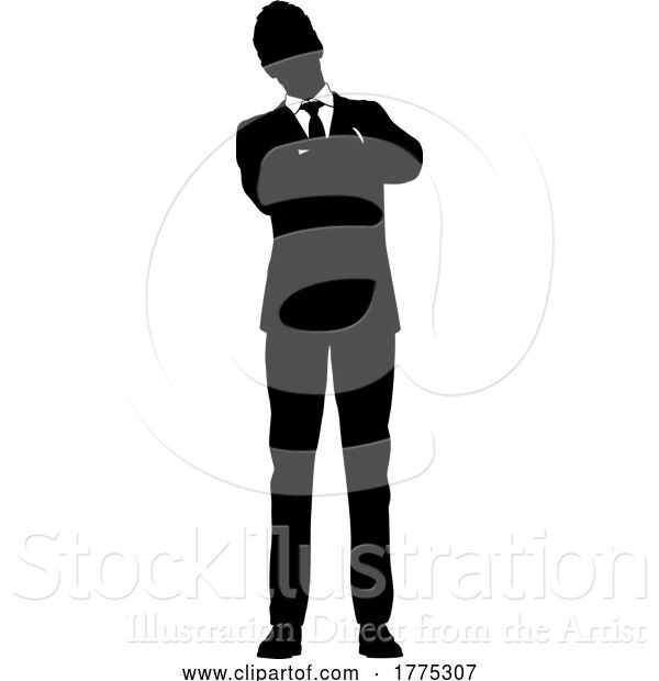 Vector Illustration of Silhouetted Business Man