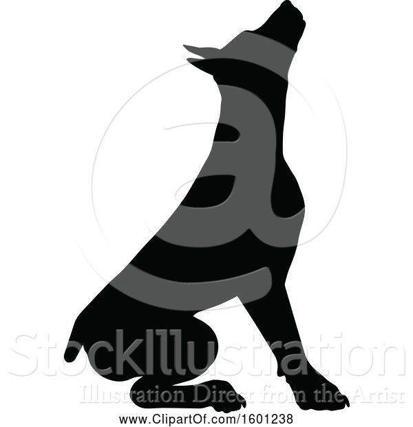Vector Illustration of Silhouetted Dobermann Dog