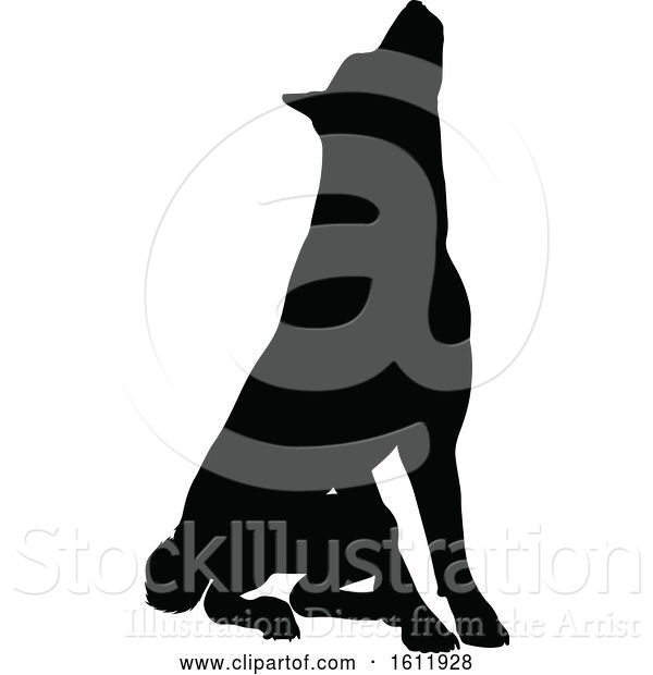 Vector Illustration of Silhouetted Dog