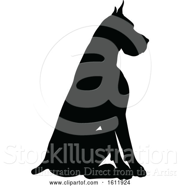 Vector Illustration of Silhouetted Dog