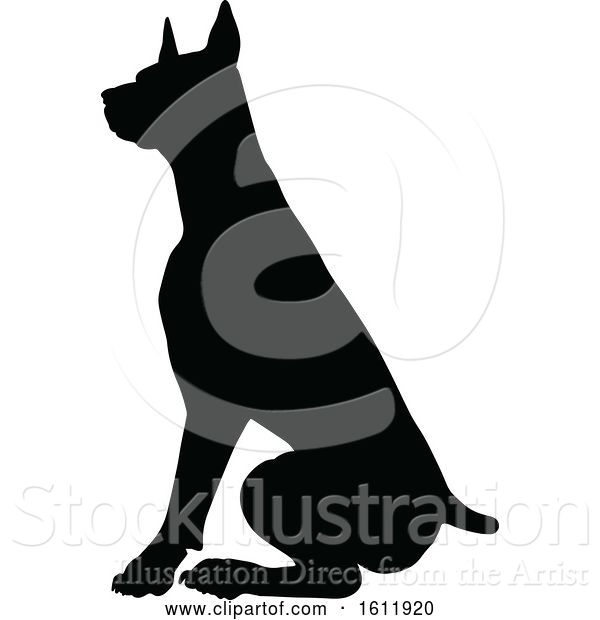 Vector Illustration of Silhouetted Dog