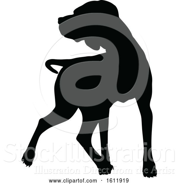Vector Illustration of Silhouetted Dog