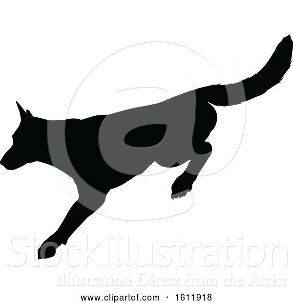 Vector Illustration of Silhouetted Dog