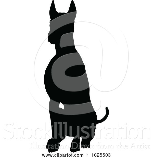 Vector Illustration of Silhouetted Dog