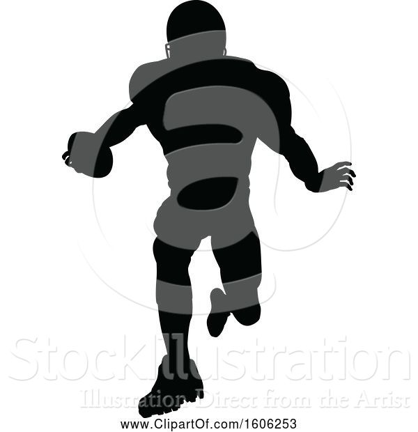 Vector Illustration of Silhouetted Football Player