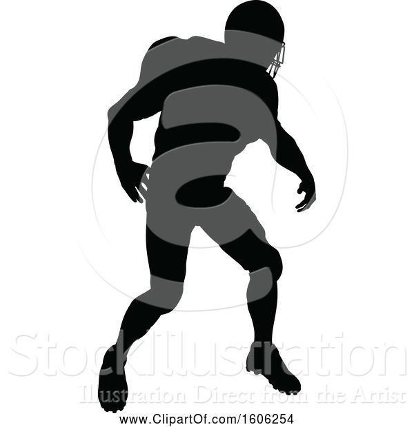 Vector Illustration of Silhouetted Football Player