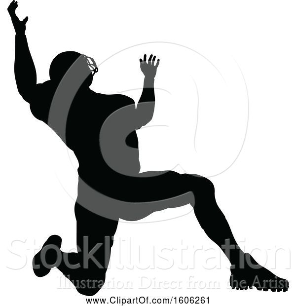 Vector Illustration of Silhouetted Football Player