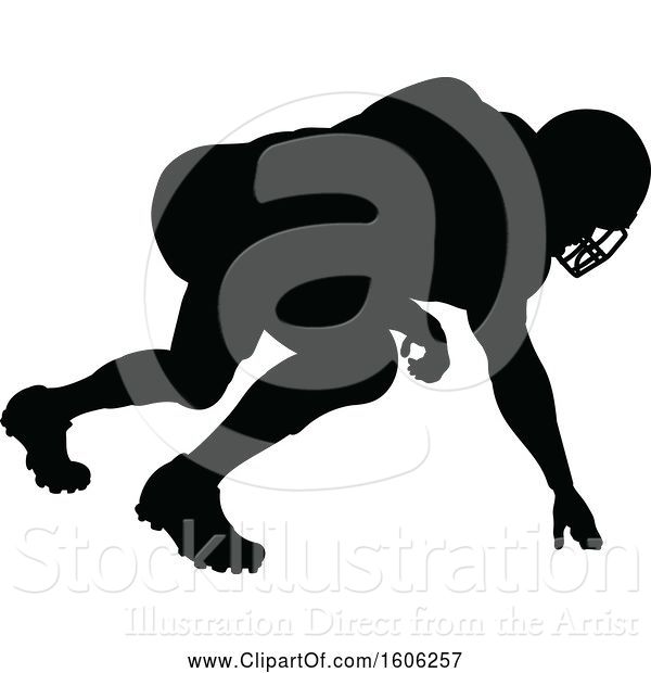 Vector Illustration of Silhouetted Football Player