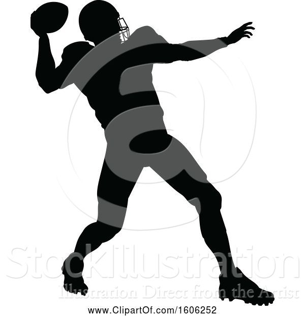 Vector Illustration of Silhouetted Football Player Throwing