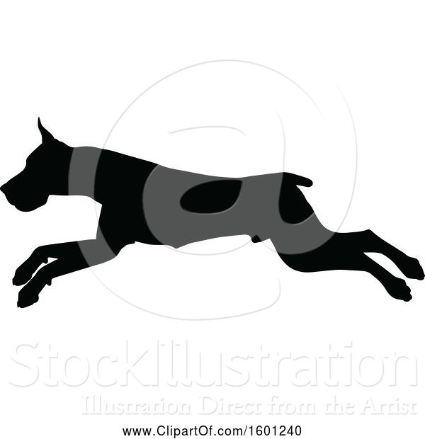 Vector Illustration of Silhouetted Great Dane Dog