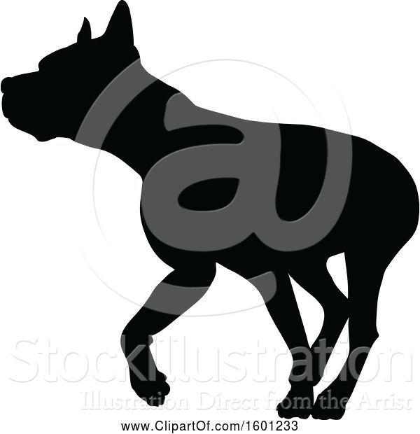 Vector Illustration of Silhouetted Great Dane Dog
