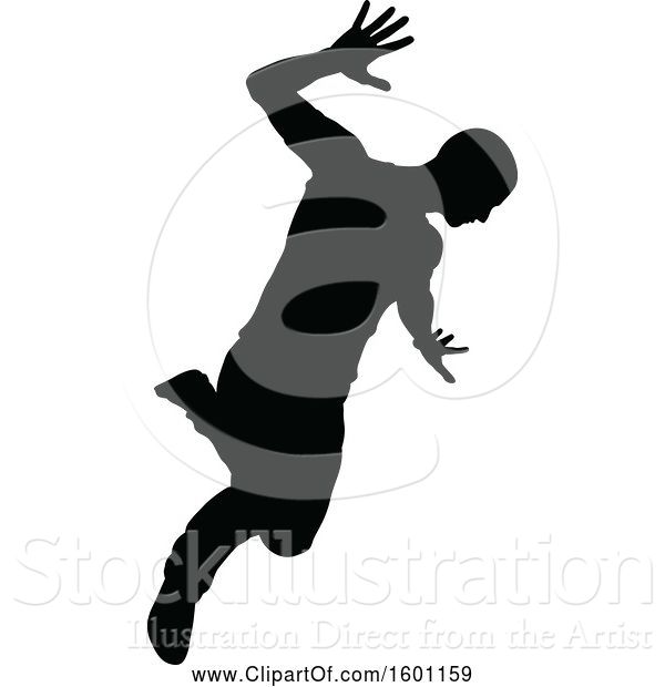 Vector Illustration of Silhouetted Male Dancer