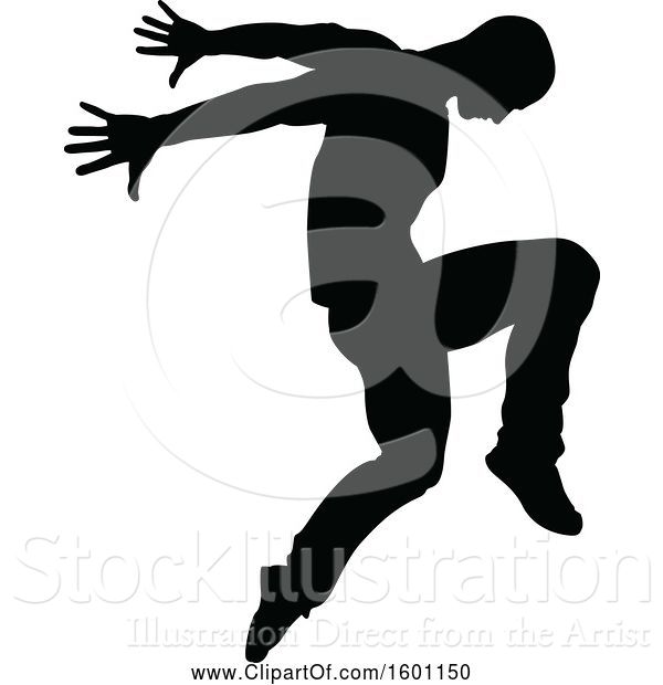 Vector Illustration of Silhouetted Male Dancer