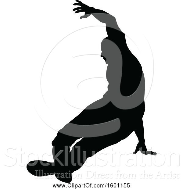 Vector Illustration of Silhouetted Male Dancer