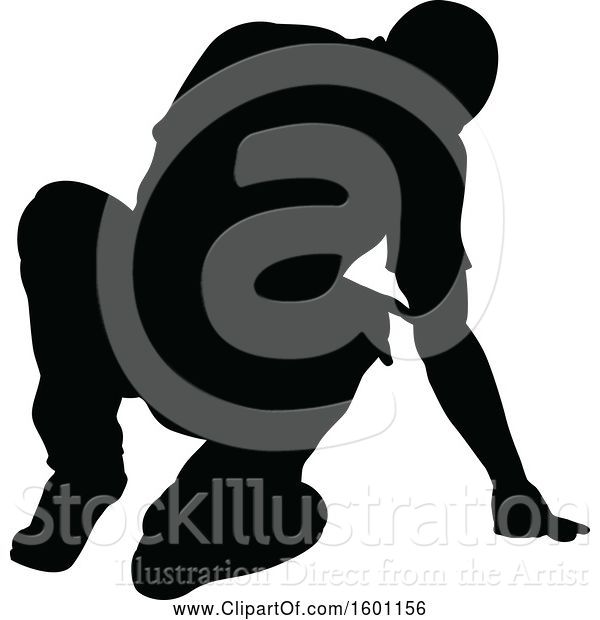 Vector Illustration of Silhouetted Male Dancer