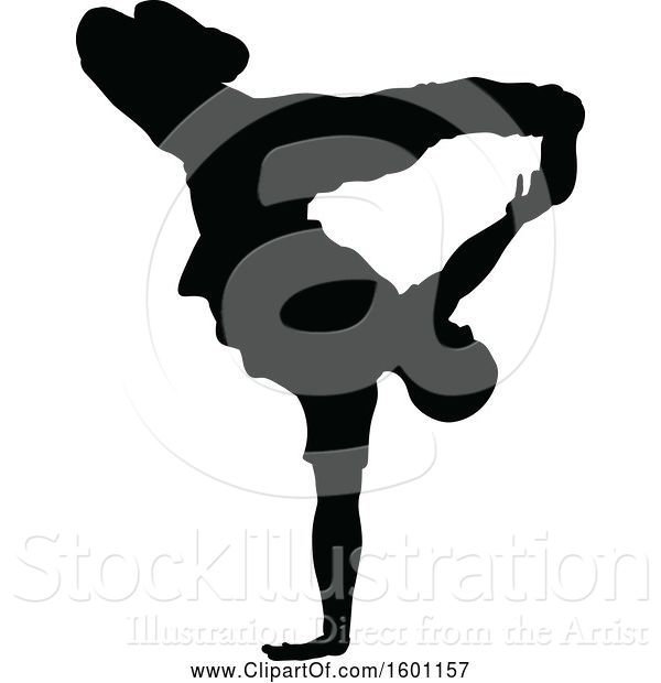 Vector Illustration of Silhouetted Male Dancer