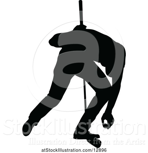 Vector Illustration of Silhouetted Male Golfer