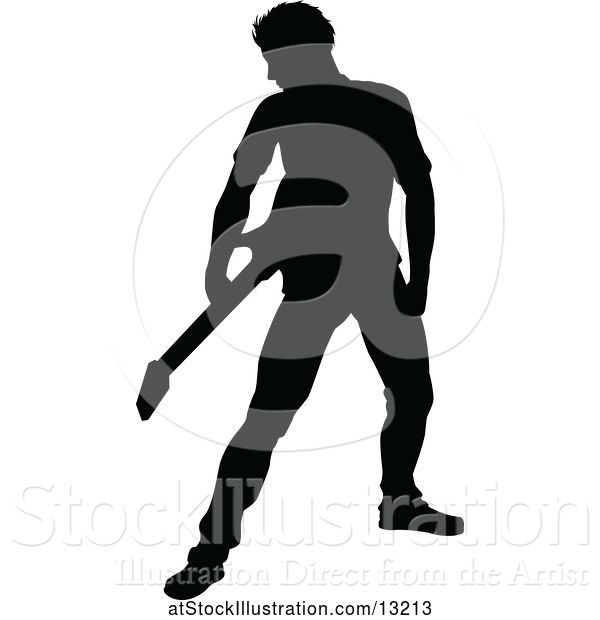 Vector Illustration of Silhouetted Male Guitarist