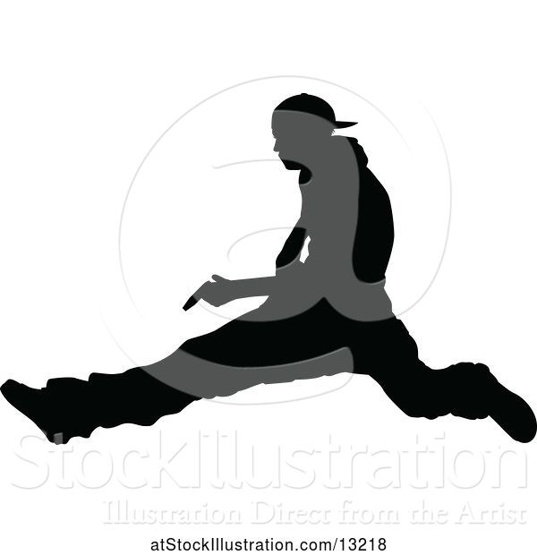 Vector Illustration of Silhouetted Male Guitarist