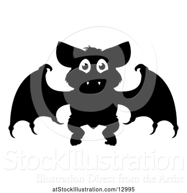 Vector Illustration of Silhouetted Vampire Bat