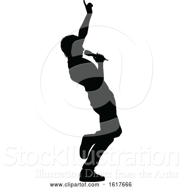 Vector Illustration of Singers Pop Country Rock Hiphop Star Silhouette