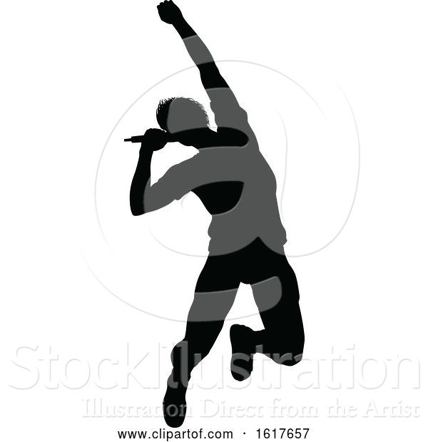 Vector Illustration of Singers Pop Country Rock Hiphop Star Silhouette