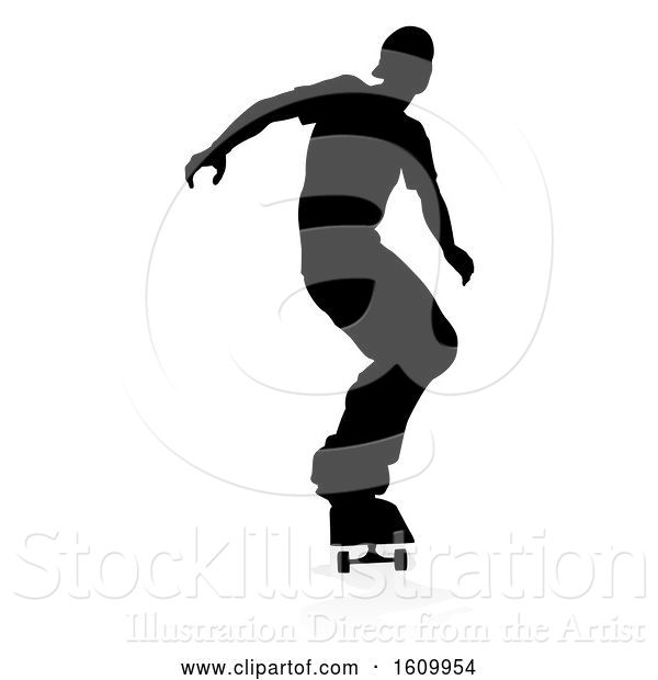 Vector Illustration of Skater Skateboarder Silhouette