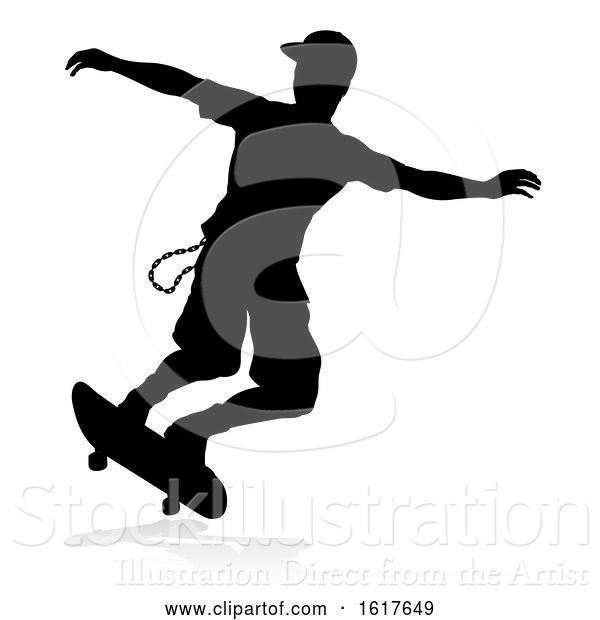 Vector Illustration of Skater Skateboarder Silhouette