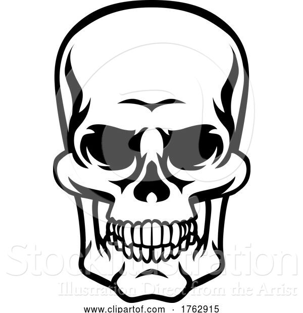 Vector Illustration of Skull Grim Reaper Skeleton Head