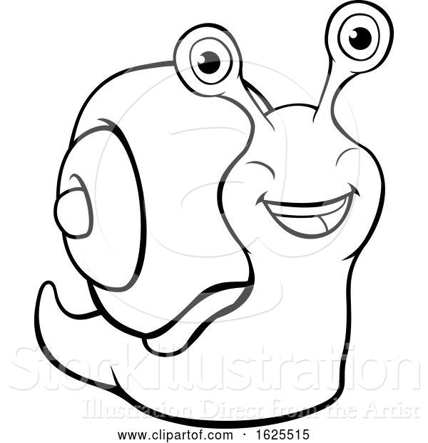 Vector Illustration of Snail Character