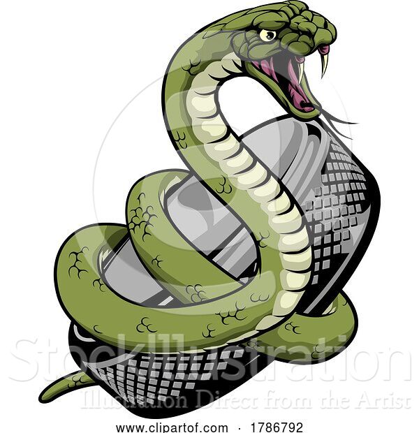 Vector Illustration of Snake Ice Hockey Team Sports Mascot