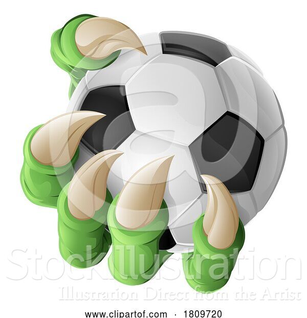 Vector Illustration of Soccer Football Ball Claw Monster Hand