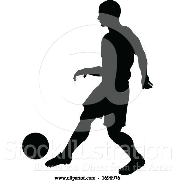 Vector Illustration of Soccer Football Player Silhouette