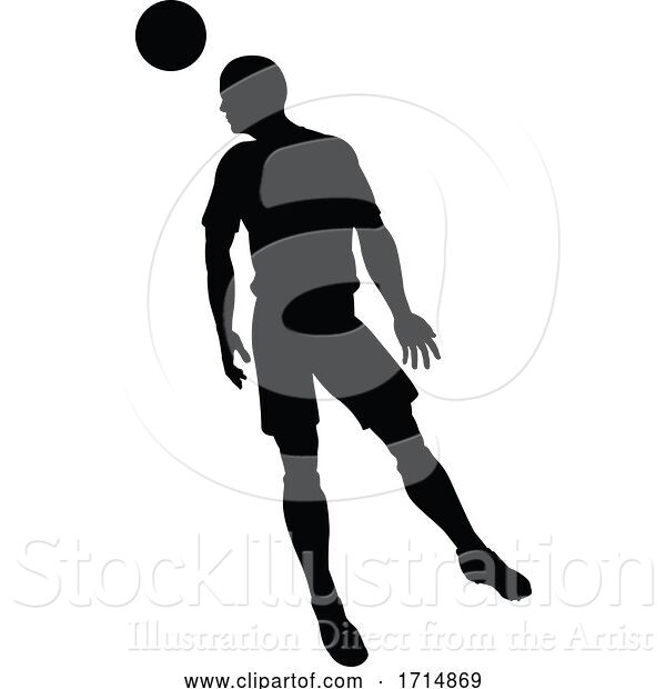 Vector Illustration of Soccer Football Player Silhouette