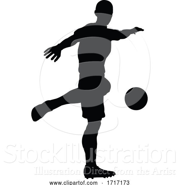 Vector Illustration of Soccer Football Player Silhouette