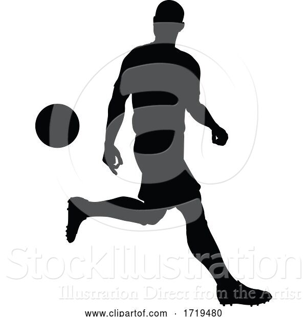 Vector Illustration of Soccer Football Player Silhouette